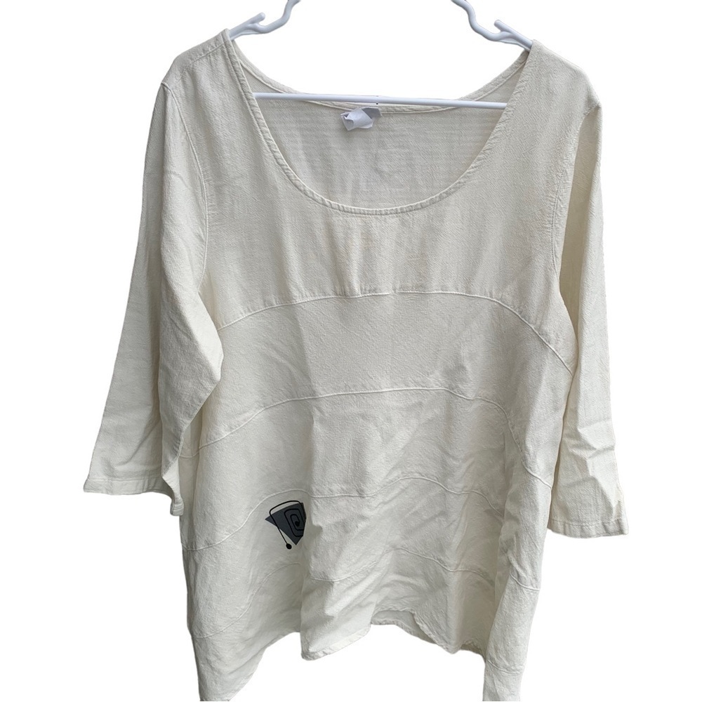 Indigo Art Wear Women’s Tunic Top Lagenlook Asymmetrical Size XL